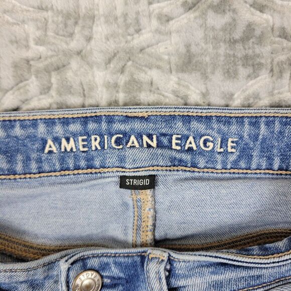 American Eagle Jeans Womens 4 Blue Mom Jean Denim Distressed Light Wash - Picture 8 of 16